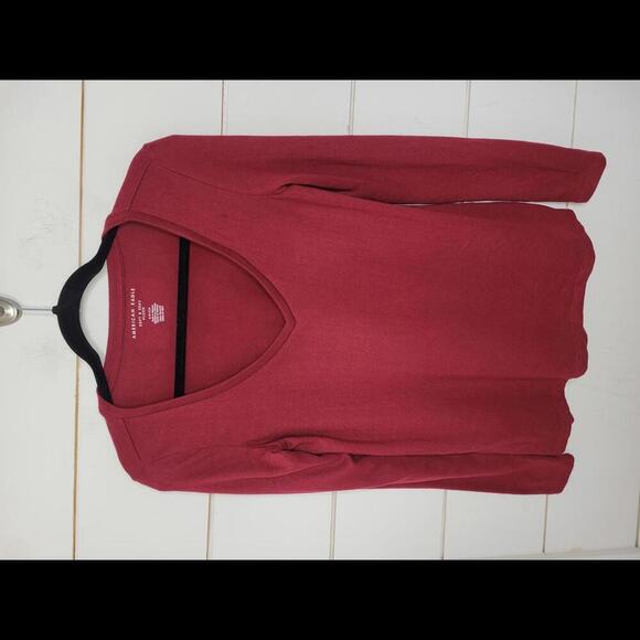 American Eagle Outfitters Soft & Sexy Small Red plush long sleeve shirt - Picture 1 of 5